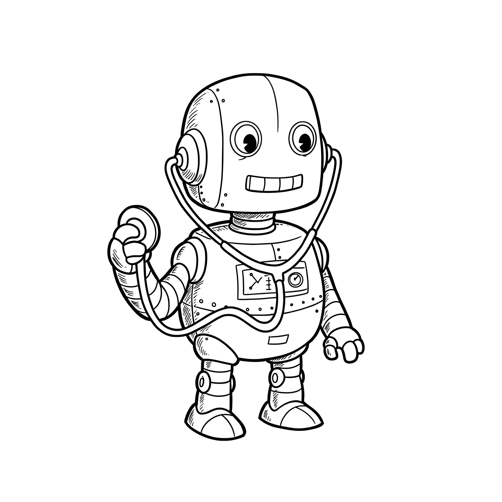 Friendly robot illustration